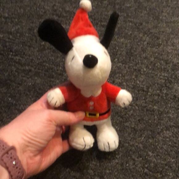 Peanuts 9" Holiday Snoopy Santa Plush Dog Toy with Squeaker - Picture 2 of 3